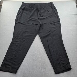 Old Navy Ankle Pants Women's XL Black Stretch Pockets Relaxed Drawstring Waist